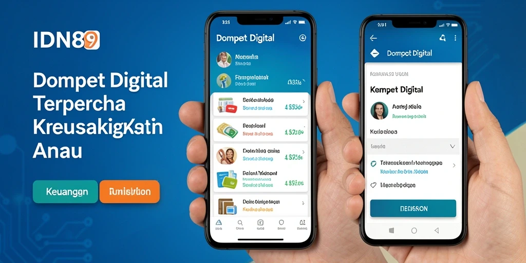 Tampilan antarmuka aplikasi Dompet Digital IDN89 yang modern dan intuitif.