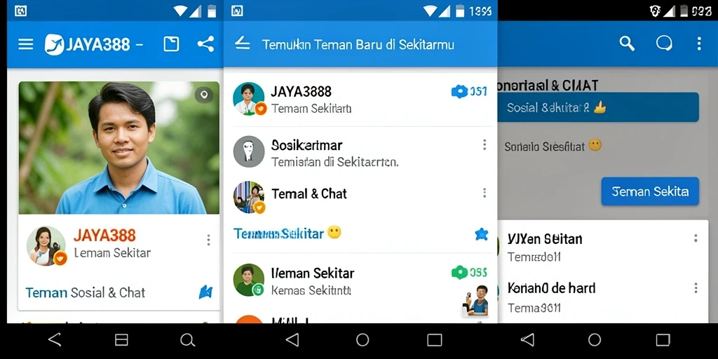Tampilan antarmuka aplikasi JAYA388 untuk Teman Sekitar.