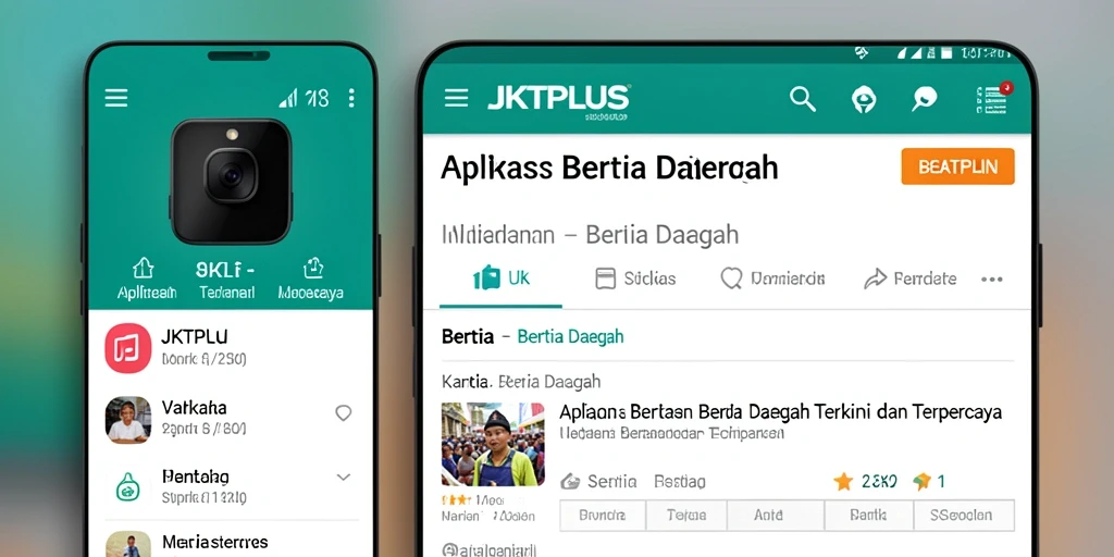 Tampilan antarmuka aplikasi JKTPLUS untuk berita daerah.