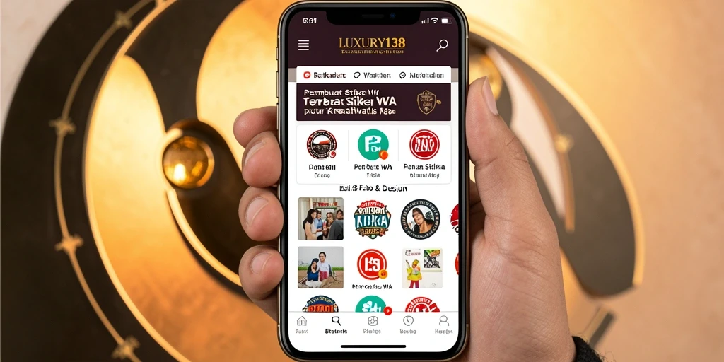 Antarmuka pengguna LUXURY138 untuk membuat stiker WhatsApp yang mudah digunakan.