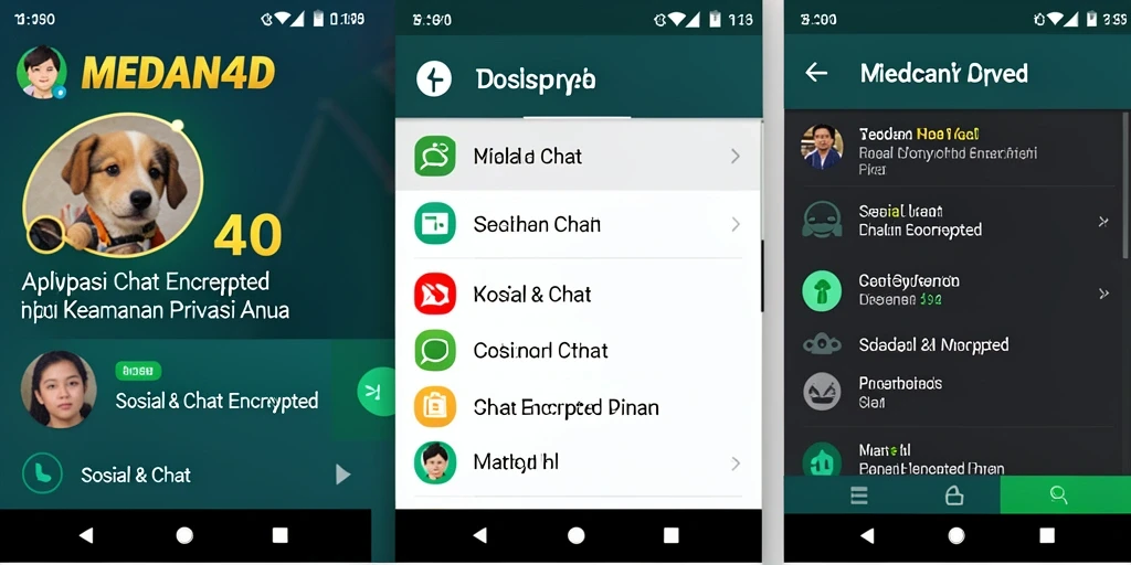 Tampilan antarmuka aplikasi MEDAN4D untuk Chat Encrypted yang aman dan intuitif.
