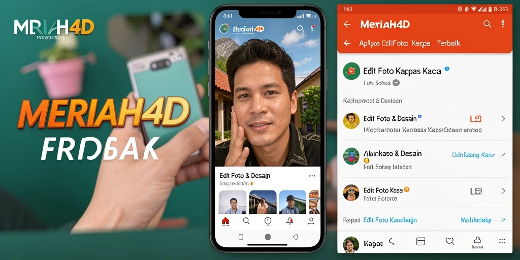 Tampilan antarmuka aplikasi MERIAH4D dengan fitur Edit Foto Kertas Kaca.
