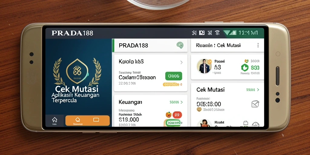Antarmuka aplikasi PRADA188 yang intuitif untuk cek mutasi keuangan.