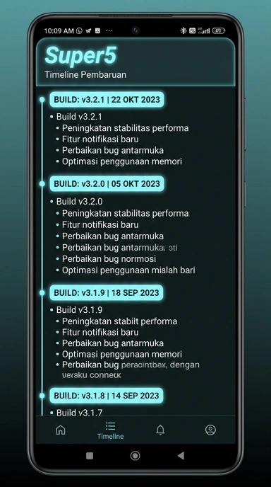 Riwayat Versi Aplikasi super5 untuk Android Siap Unduh
